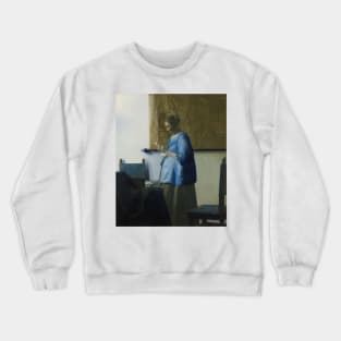 Woman in Blue Reading a Letter - Johannes Vermeer Crewneck Sweatshirt